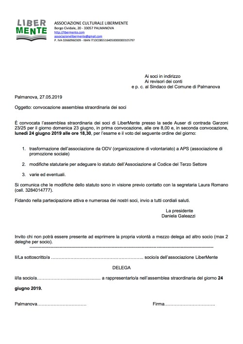 assemblea straordinaria